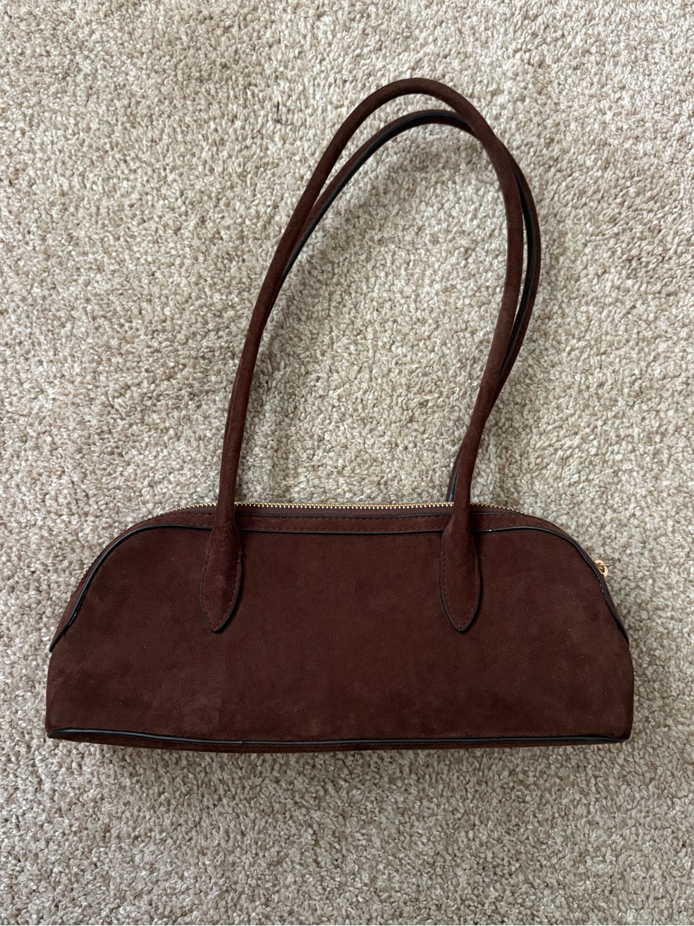 Brown Suede Shoulder Bag